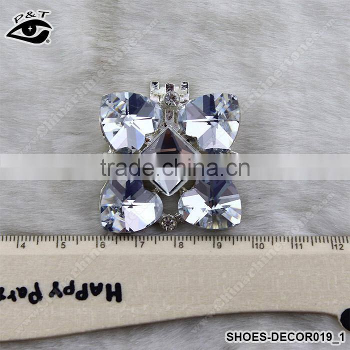 Fashion Classical Flower Shaped Crystal Rhinestone Ornament Accessories with metal clip for high heel shoe wedding shoes