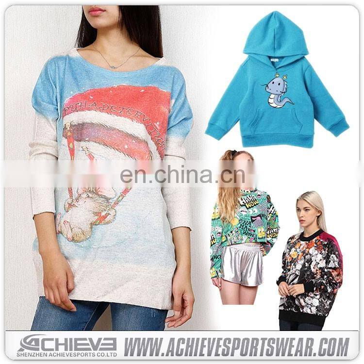 Sublimation print Custom cartoon sweaters used cashmere pullover sweater