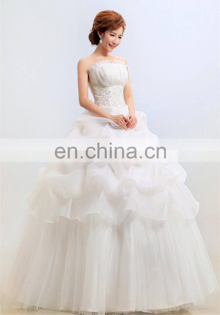 HS1622 Latest Cheap Plus Size Maternity Puffy Ruffle Ball Gown Bridal Wedding Dress
