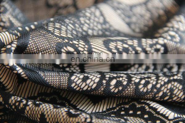 Knit polyester with flower pattern lace coated