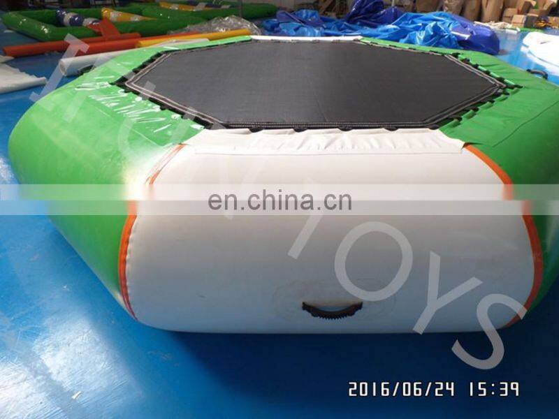 4meters cheap inflatable water jumping trampoline for children water park obstacles