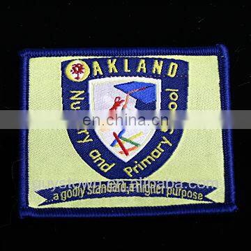 wholesale custom private woven logo badge for school uniform