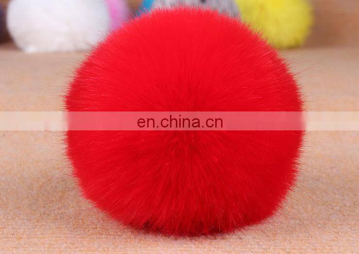 white fur fluffy ball key chain fur pom keychain rabbit fur ball keychain for women bags