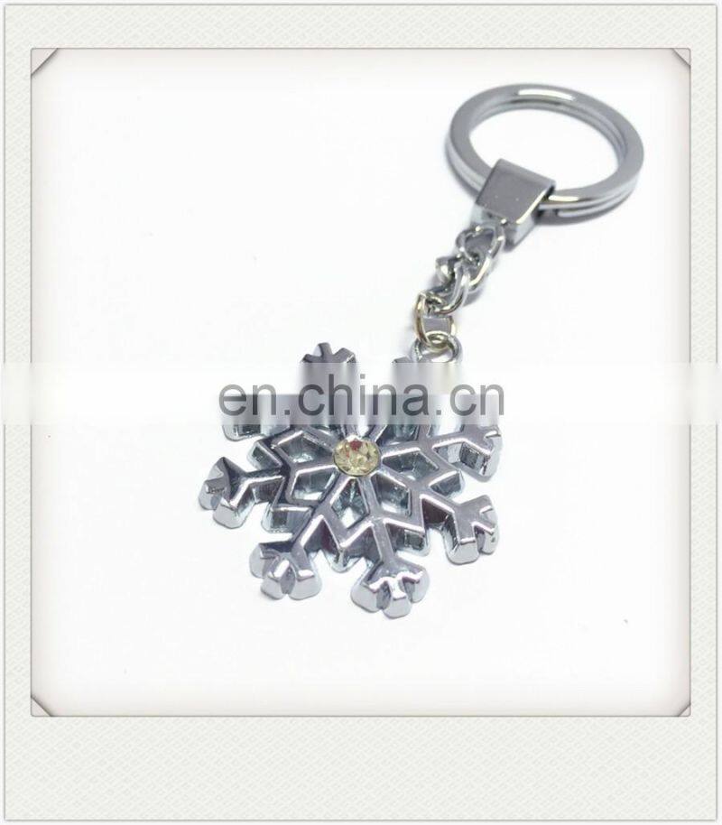 Fashion rhinestone metal custom shape keychain
