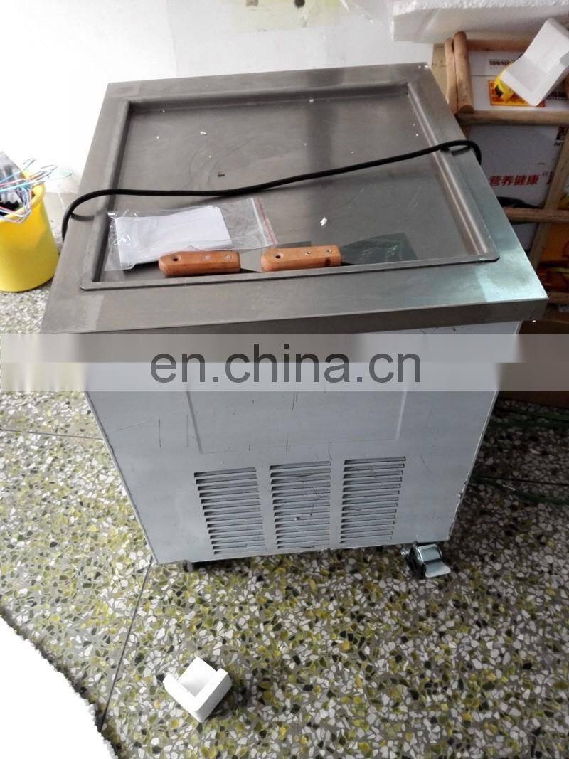 Flat Pan Frozen Yogurt Real Fruits Fry Ice Cream Machine