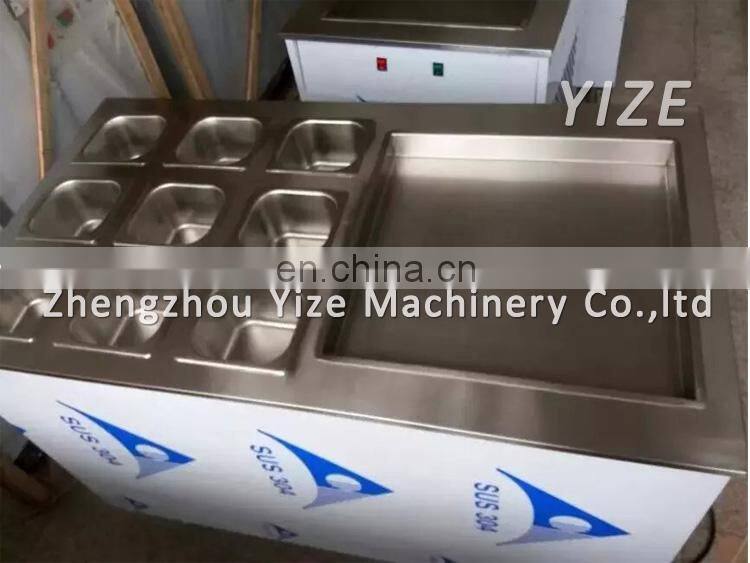 Factory Supply Roll Fried Ice Cream Machine with Single Pan / Fruit Fry Ice Cream Machine