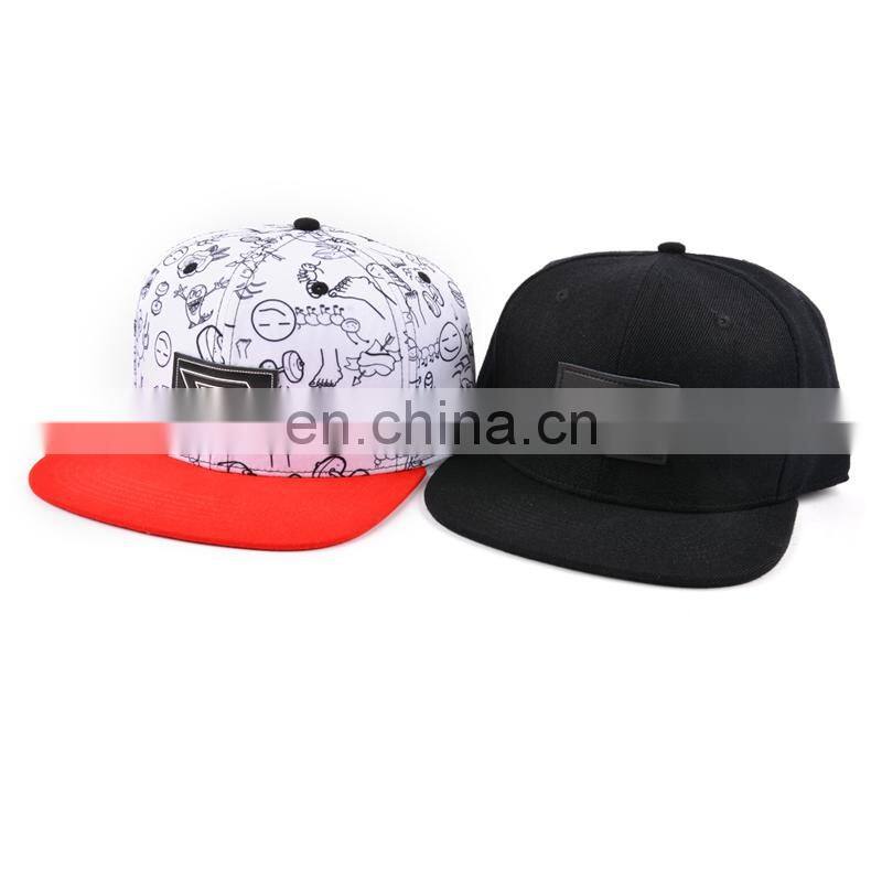 Direct factory 6 panel match color flat brim caps snapback