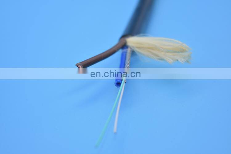 2 cores digital camera cable with spiral armored fiber optic cable flexible moving cable for data signal transmission