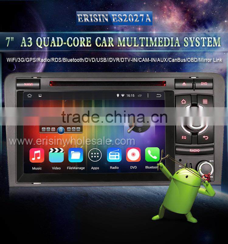 Erisin ES2027A 7" HD Quad Core Capacitive Android 4.4.4 Auto Radio GPS Car DVD for A3 S3 RS3 RNSE-PU