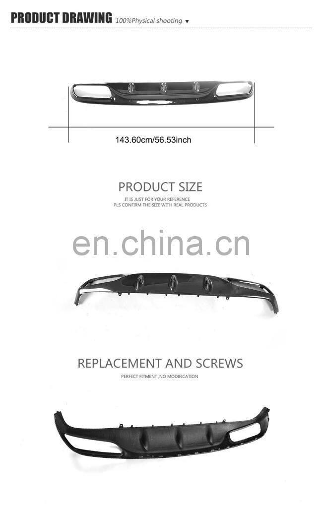 Carbon fiber Car Diffuser for Mercedes Benz W205 C63 AMG OEM Coupe 2-Door 2015-2017