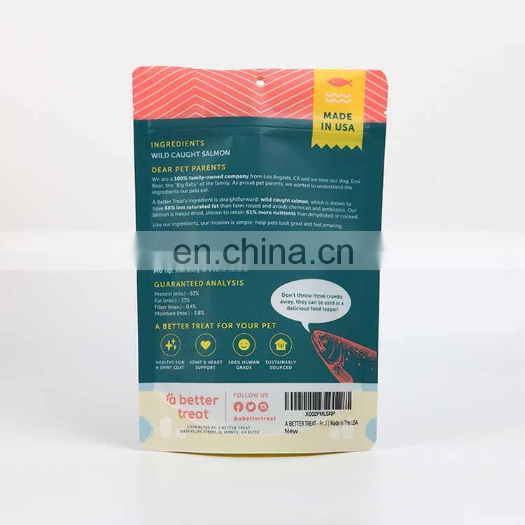 Custom digital printed aluminum foil stand up pouch snack food packaging bag for pork jerky