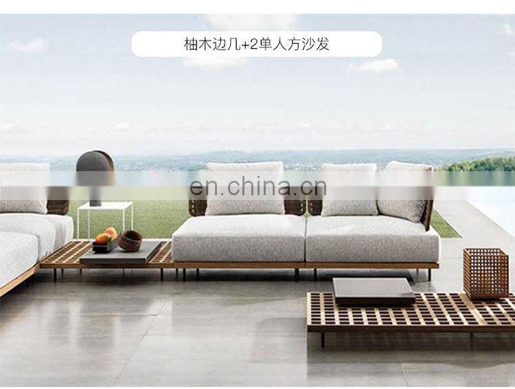 Hand-made Patio Outdoor Rattan Furniture Rope Weaving Sofa Set for Garden Furniture Outdoor