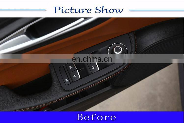 4 x Carbon fiber For Alfa Romeo Giulia 2016 2017 2018 ABS Chrome Window Lift Switch Button Frame Cover Trim Stickers Accessories