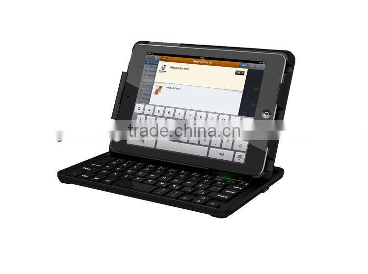 2013 Hot sale Wireless Bluetooth Keyboard with Slidable Case Stand for iPad Mini