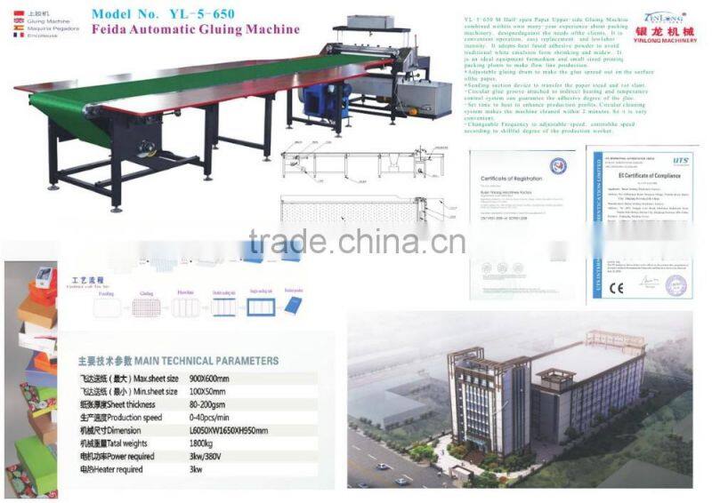 Manual Gluing Machine, Feida Automatic Gluing Machine (L=4M or More you need) Model No.YL-5-650