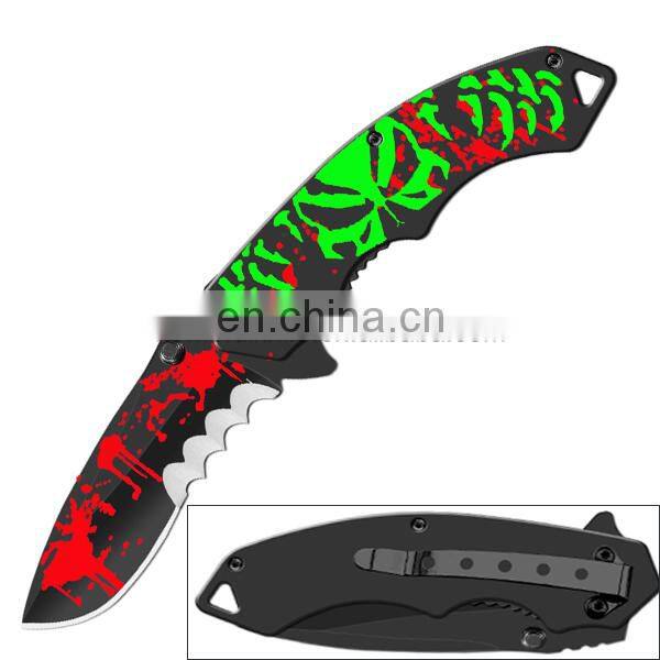 8.3 Inch aluminum handle stainless steel pocket folding outdoor camping knife