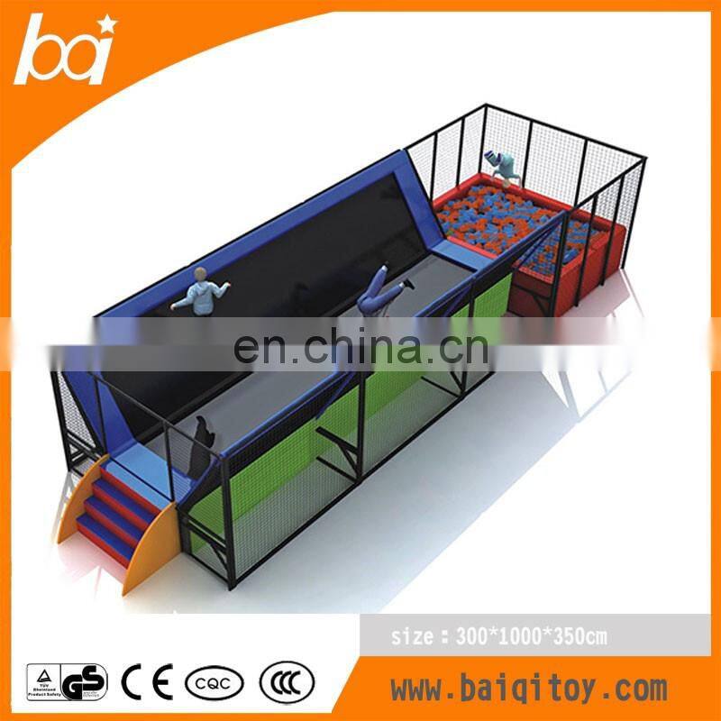 Top quality commercial Gymnastic children kids indoor trampoline with big slides