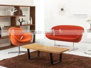 replica classic fiberglass material fabric/genuine leather double position/2 seater swan sofa desined by Arne Jacobsen