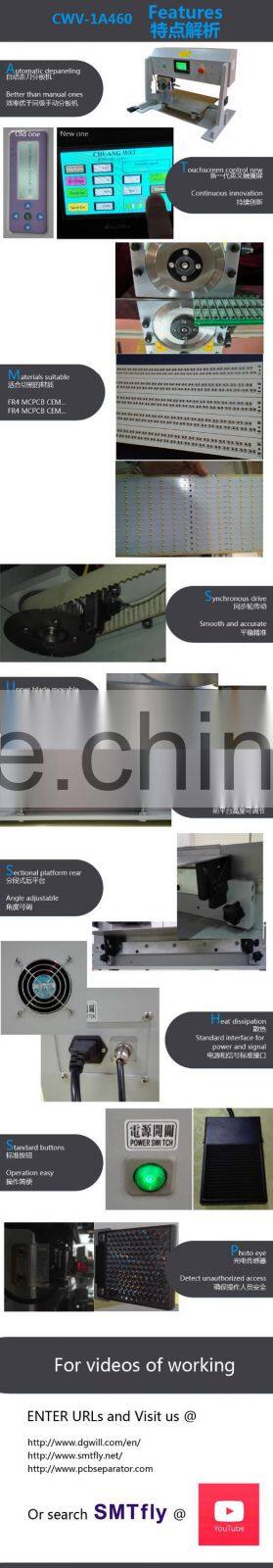 Automatic PCB depaneling Machine separation 460mm length pcb with large LCD