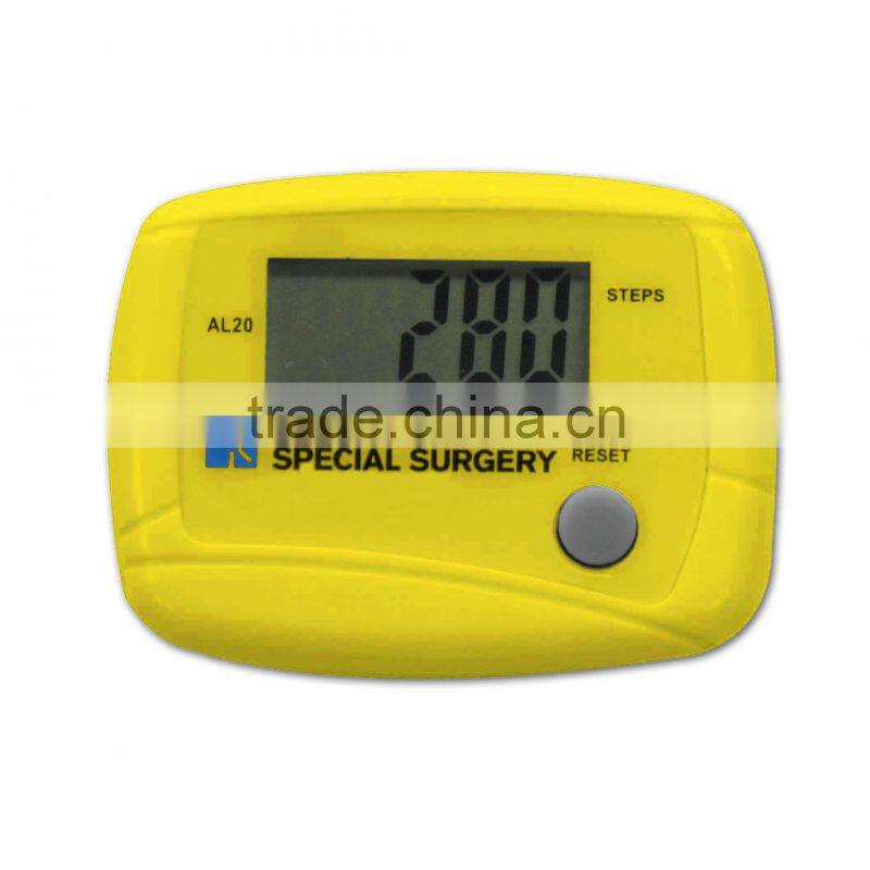 MB58D_YW Yellow Colorful promotion Gift plastic ABS Case LCD display pedometer instruction