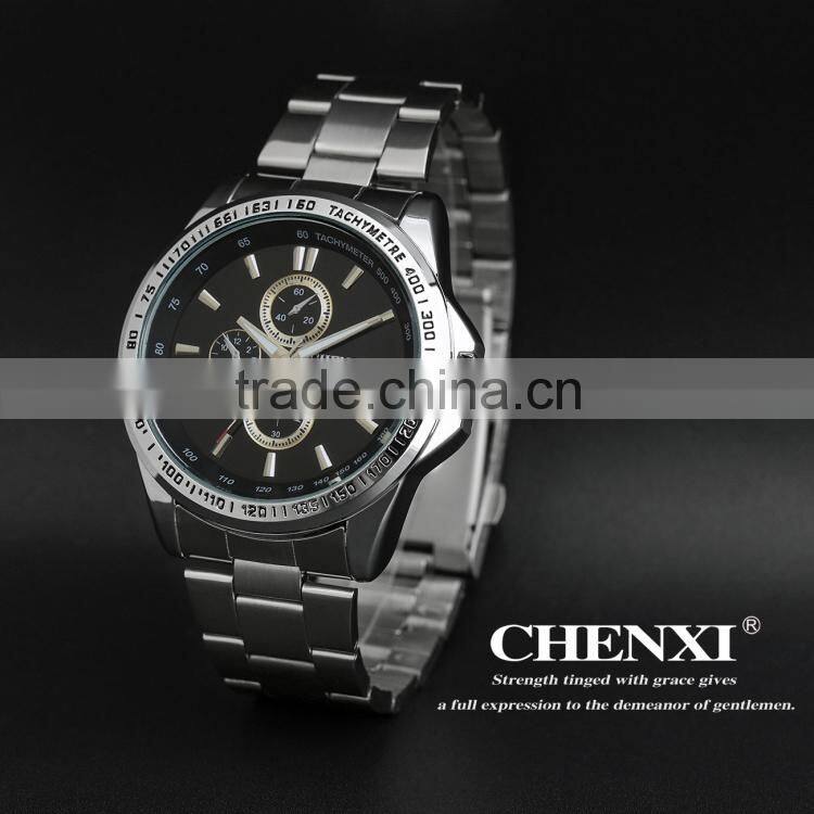 Luxury jewelry series watch 3 decorated circle men's sport watch with watch box 014AMS