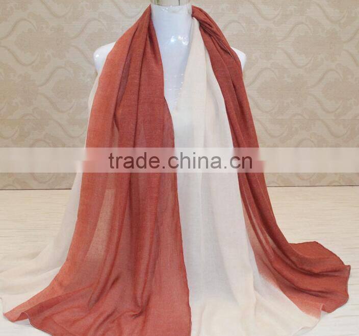 Wholesale Oversized Two-tone Viscose Muslim Arab Head Scarf
