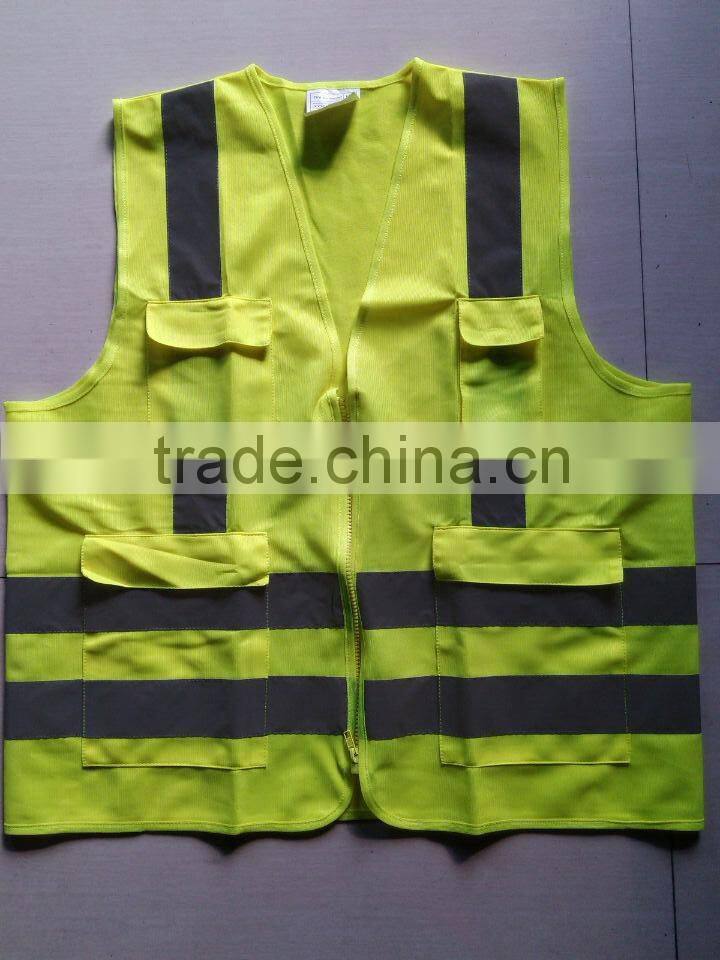 Safety equipment reflective safety vest with zipper