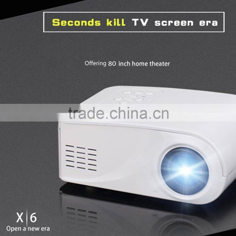 New Hot X6 MiNi LCD Home Theater Projector with 480*320p TV Function SD/VGA/HDMI/USB Port Better