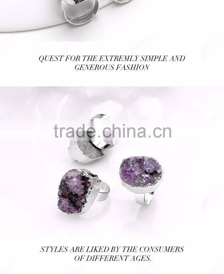 Direct sale luxury purple mood ring, Nice gift natural stone jewelry