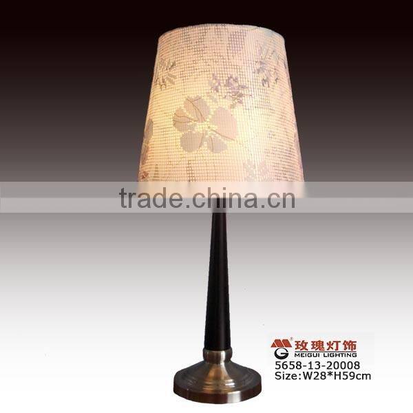 hotel desk lamps with outlets with wood and metal base