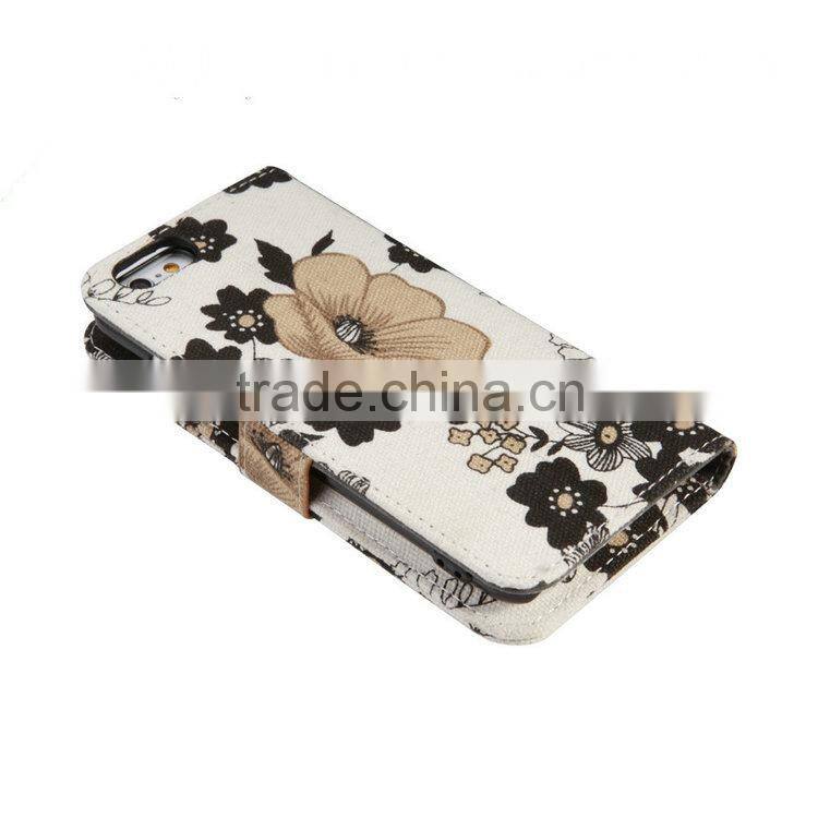 Premium Leather Case for iPhone 6, For iPhone 6 Case Cheap Leather/Canvas Leather Back Cover