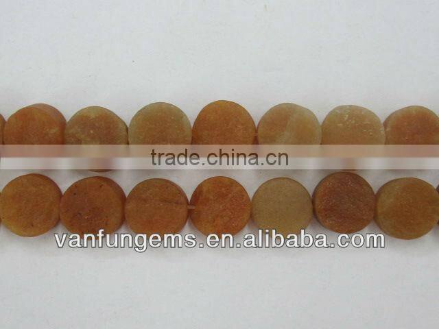 16 inch natural red aventurine round coin