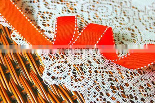 China wholesale yellow saddle stitches grosgrain polyester satin ribbon for gift packaging