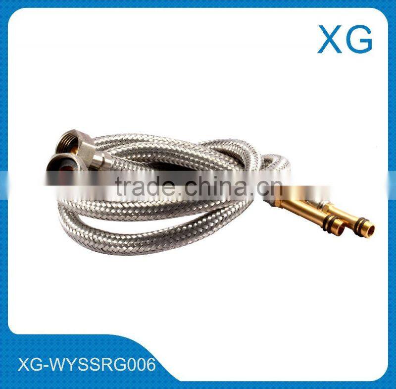 high pressure stainless steel flexible braided hose/Steel wire knitted brass gas hose/steel plumbing basin sink inlet hose