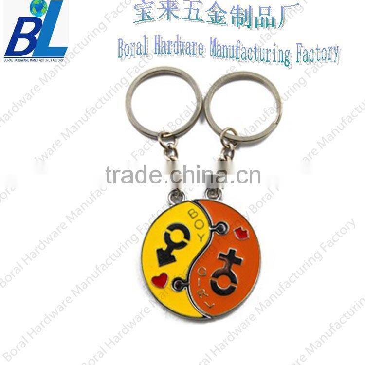 Lover`s souvenir gifts of kiss locked puzzle key chain