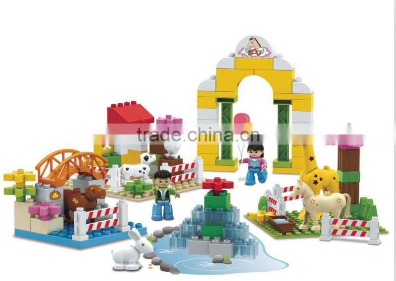 beautiful zoo animal plastic block girls building toys
