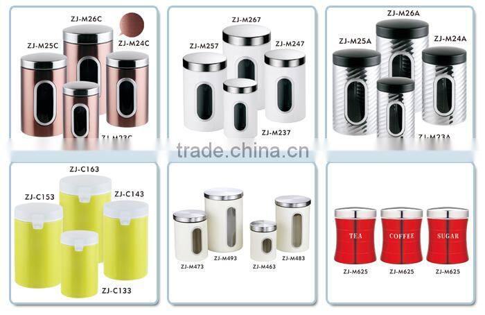 high quality factory price small size airtight canister set with window