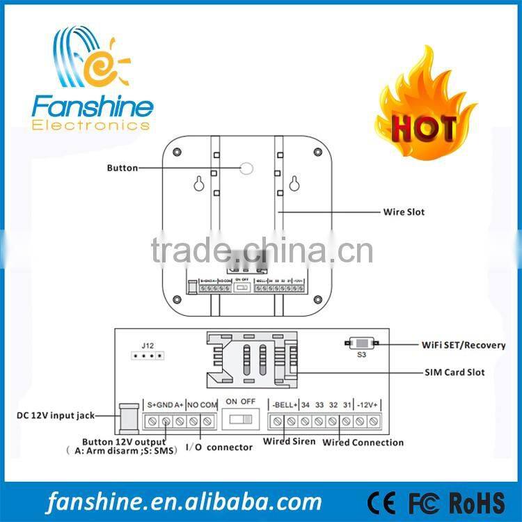Fanshine Smart Home Automation IP Wifi GSM RFID Alarm System for IOS/Andriod App