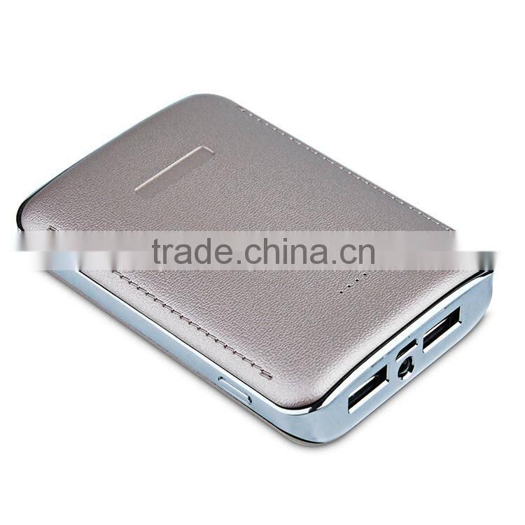 7800mah fake leather powerbank charger for mobile phone