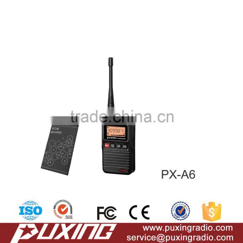 0.5W/ 2W MINI PMR two way radio PX-A6 professional compact 50 CTCSS 104 DCS VOX