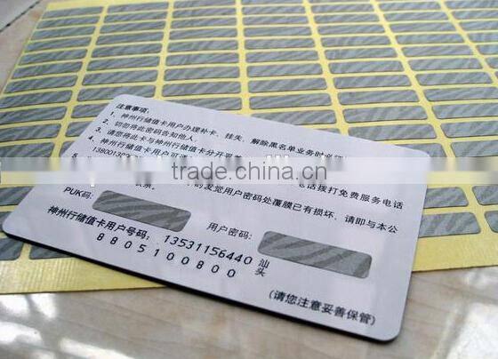 Laser hologram scratch off label cold sticker roll easy peel off label 8*40mm