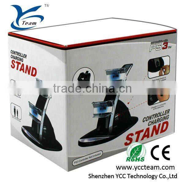 HOT game accessories for ps3 controller charger with led light for ps3 controller charger station