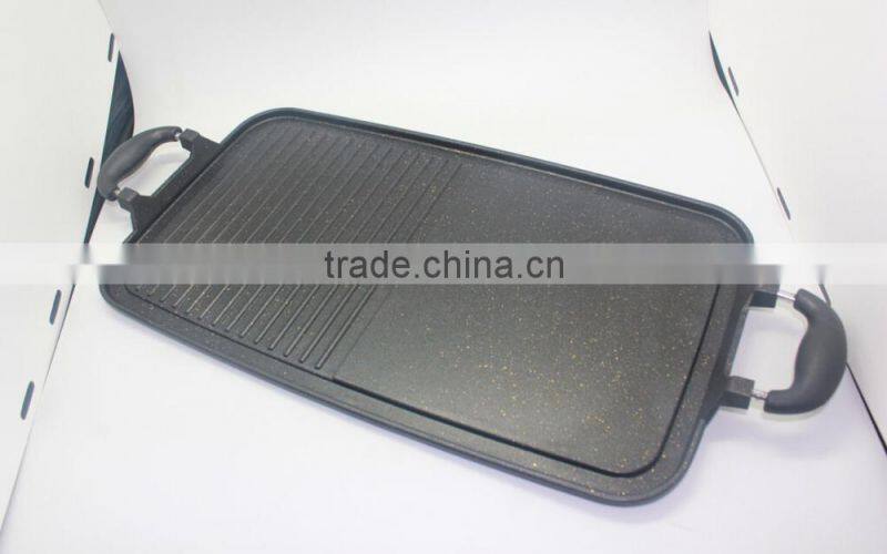 Die cast aluminium non stick flat grill pan