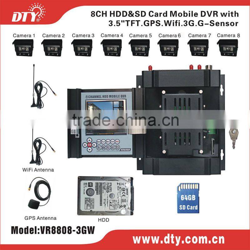 VR8808-3GW 8 channel remote access mobile dvr client software monitoring