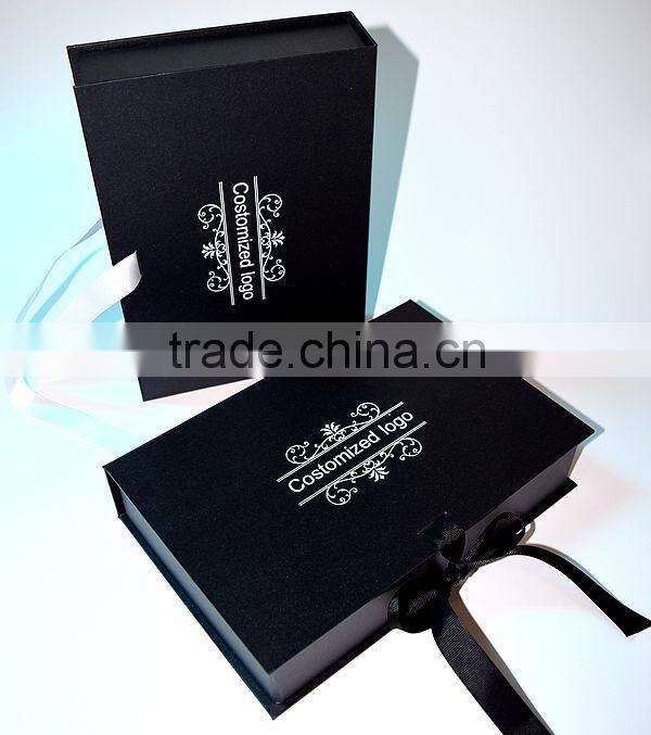 High quality matt black custom hair extension packaging wholesale