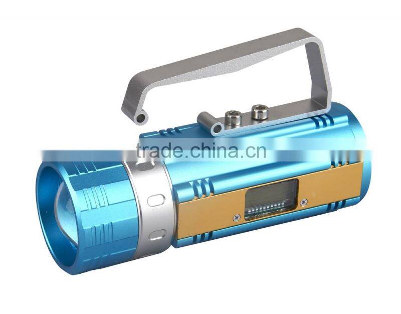 2015 newest aluminum strong light led torch rechargeable led torch