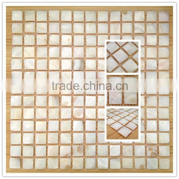white wave design convex white mother of pearl shell mosaic tile on mesh