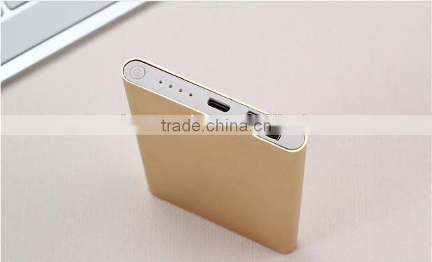 Promotional gift free laser engraving logo mi ultra slim portable powerbank with optional capacity 5000mAh and 8000mAh