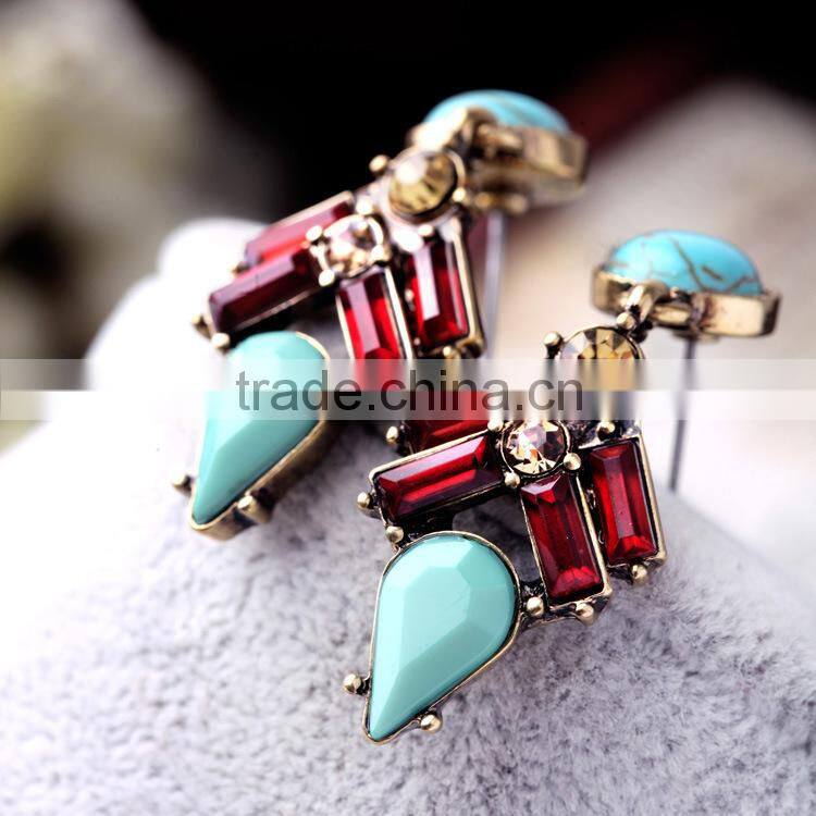 Natural Kallaite turquoise dangle earrings, designer earrings for cute girls