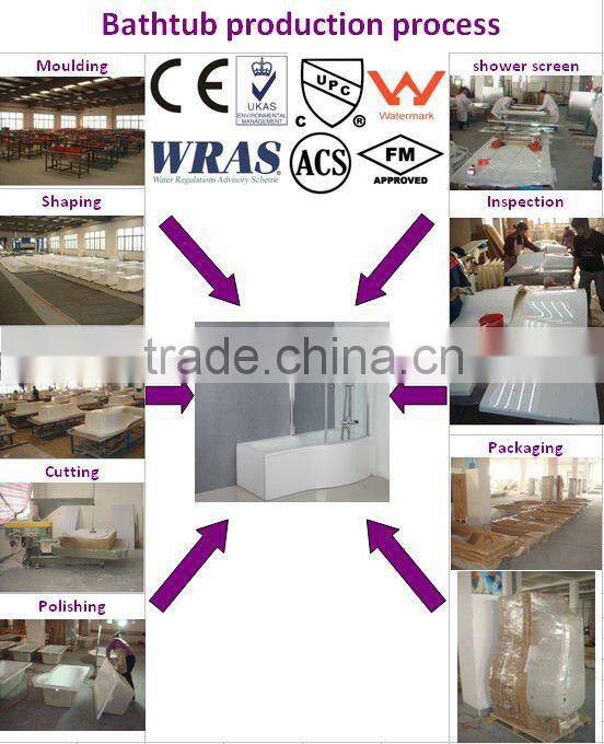 P shape acrylic bathtub,baby bathtub,square acrylic bathtub